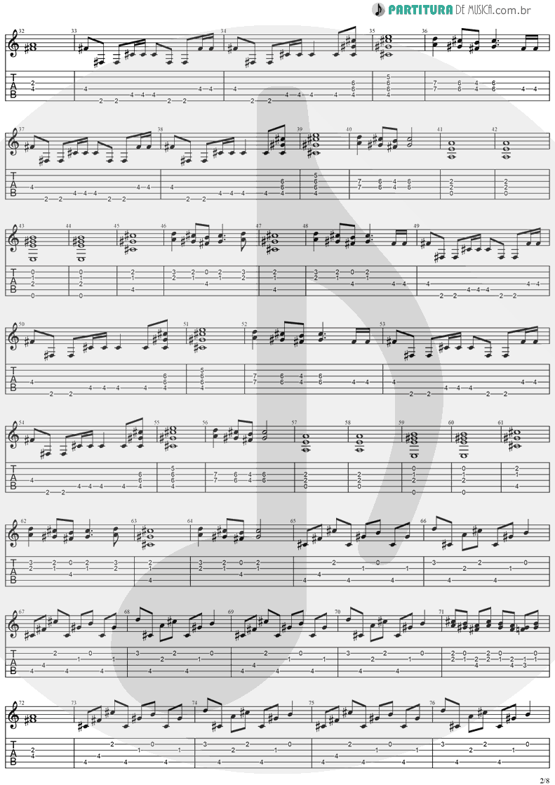 Tablatura + Partitura de musica de Guitarra Elétrica - Visions | Stratovarius | Visions 1997 - pag 2