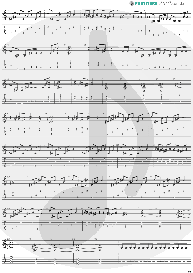 Tablatura + Partitura de musica de Guitarra Elétrica - Visions | Stratovarius | Visions 1997 - pag 3