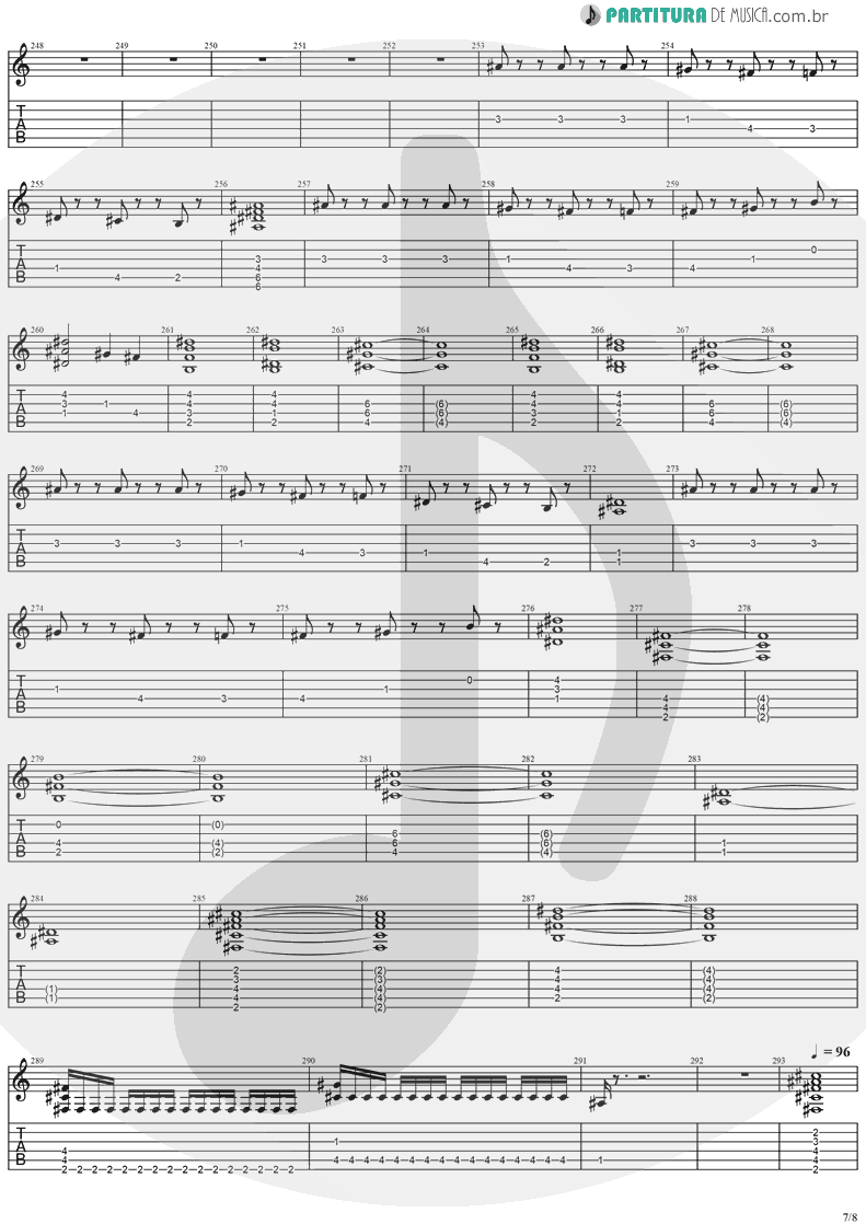 Tablatura + Partitura de musica de Guitarra Elétrica - Visions | Stratovarius | Visions 1997 - pag 7