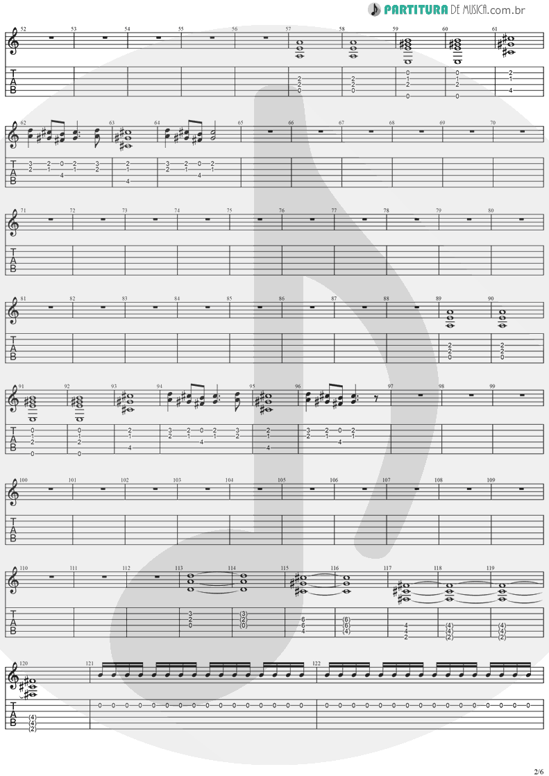 Tablatura + Partitura de musica de Guitarra Elétrica - Visions | Stratovarius | Visions 1997 - pag 2