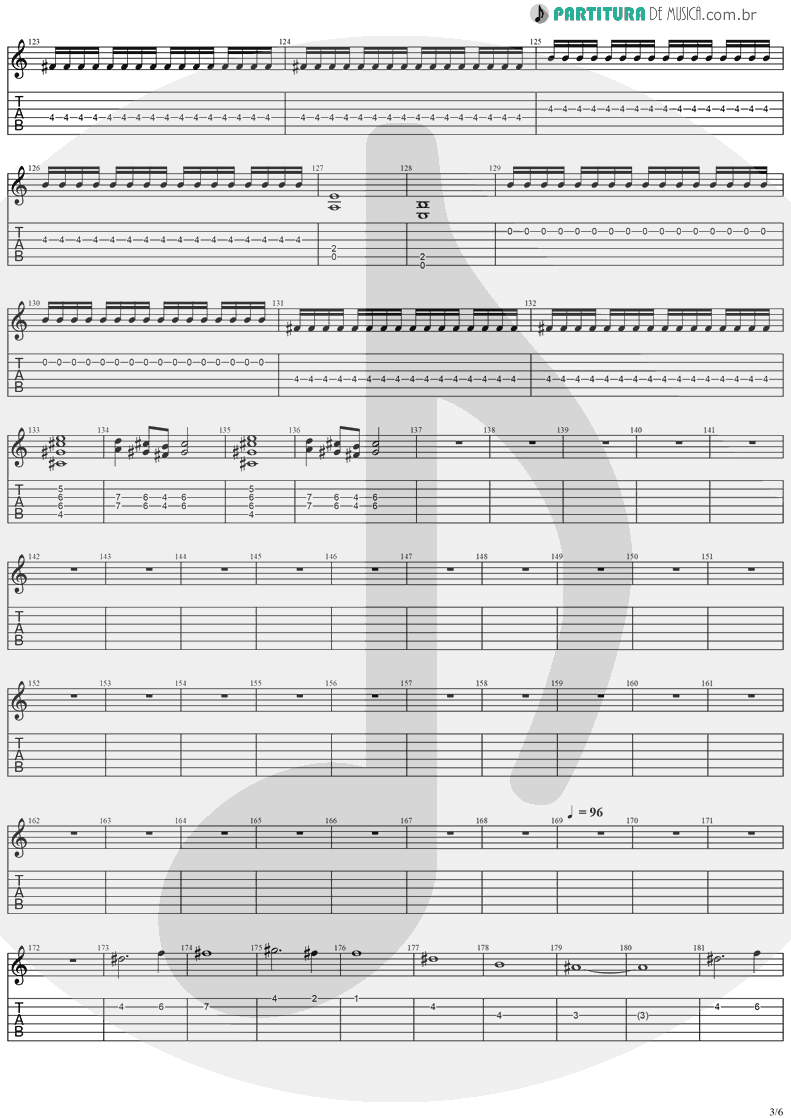 Tablatura + Partitura de musica de Guitarra Elétrica - Visions | Stratovarius | Visions 1997 - pag 3
