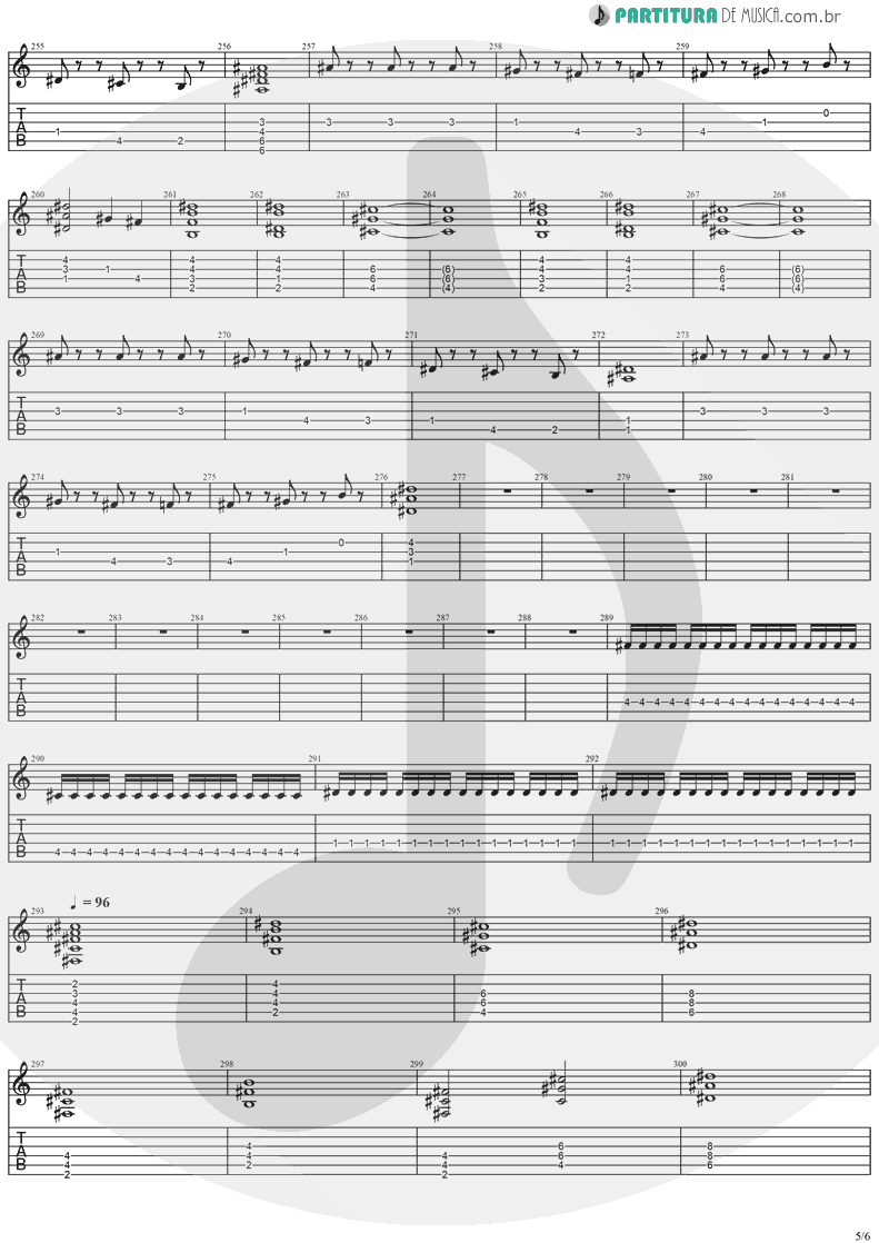 Tablatura + Partitura de musica de Guitarra Elétrica - Visions | Stratovarius | Visions 1997 - pag 5