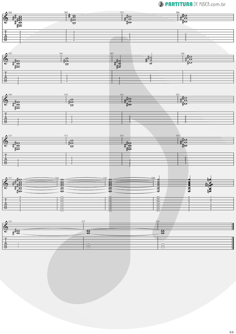 Tablatura + Partitura de musica de Guitarra Elétrica - Visions | Stratovarius | Visions 1997 - pag 6