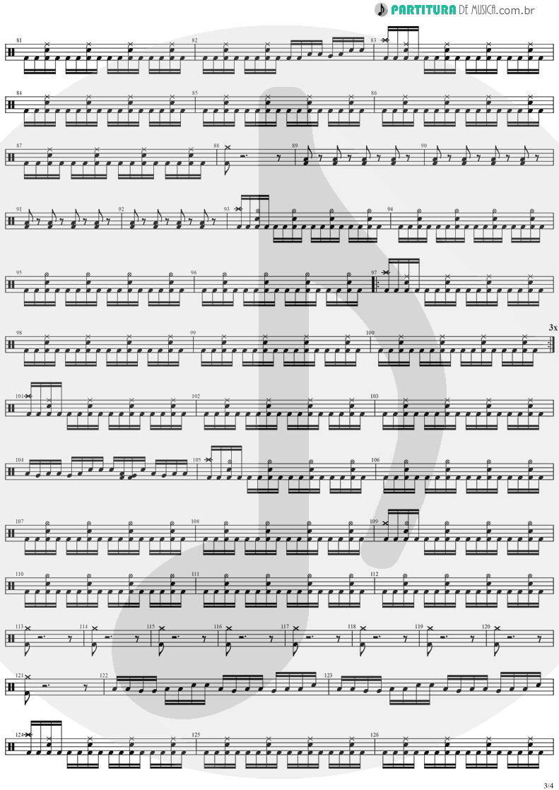 Partitura de musica de Bateria - No Turning Back | Stratovarius | Destiny 1998 - pag 3