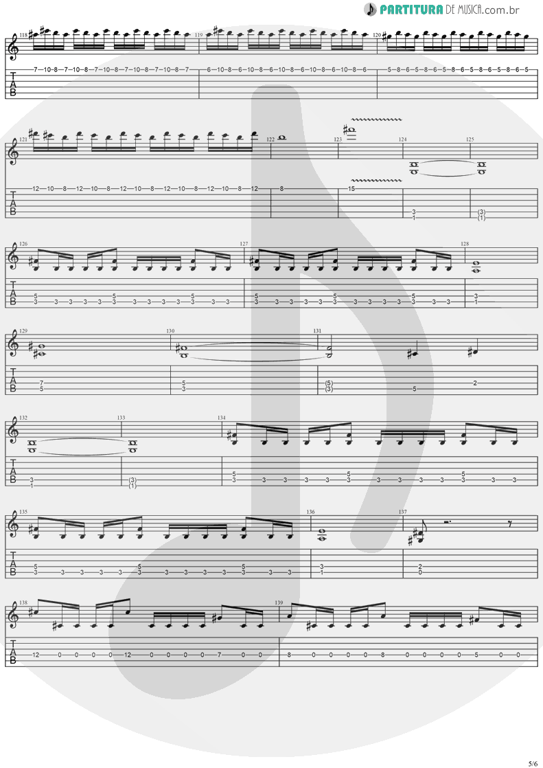 Tablatura + Partitura de musica de Guitarra Elétrica - No Turning Back | Stratovarius | Destiny 1998 - pag 5