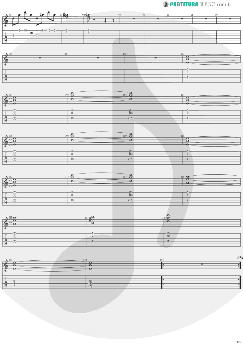 Tablatura + Partitura de musica de Guitarra Elétrica - SOS | Stratovarius | Destiny 1998 - pag 3