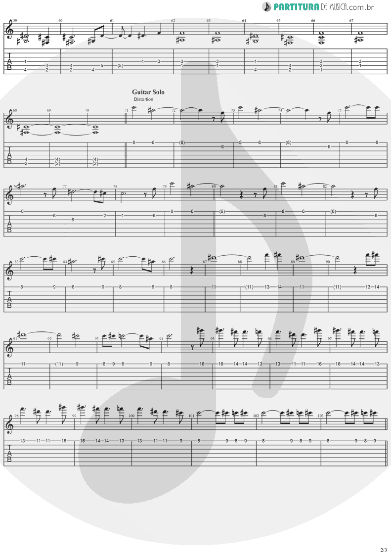 Tablatura + Partitura de musica de Guitarra Elétrica - Years Go By | Stratovarius | Destiny 1998 - pag 2