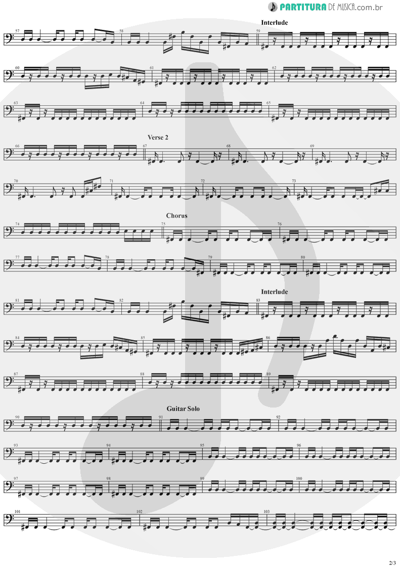 Partitura de musica de Baixo Elétrico - Dreamweaver | Stratovarius | Elements, Pt. 2 1998 - pag 2
