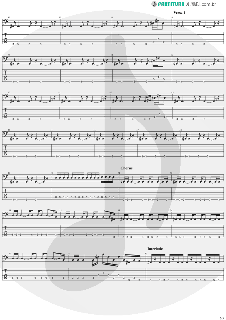 Tablatura + Partitura de musica de Baixo Elétrico - Dreamweaver | Stratovarius | Elements, Pt. 2 1998 - pag 2