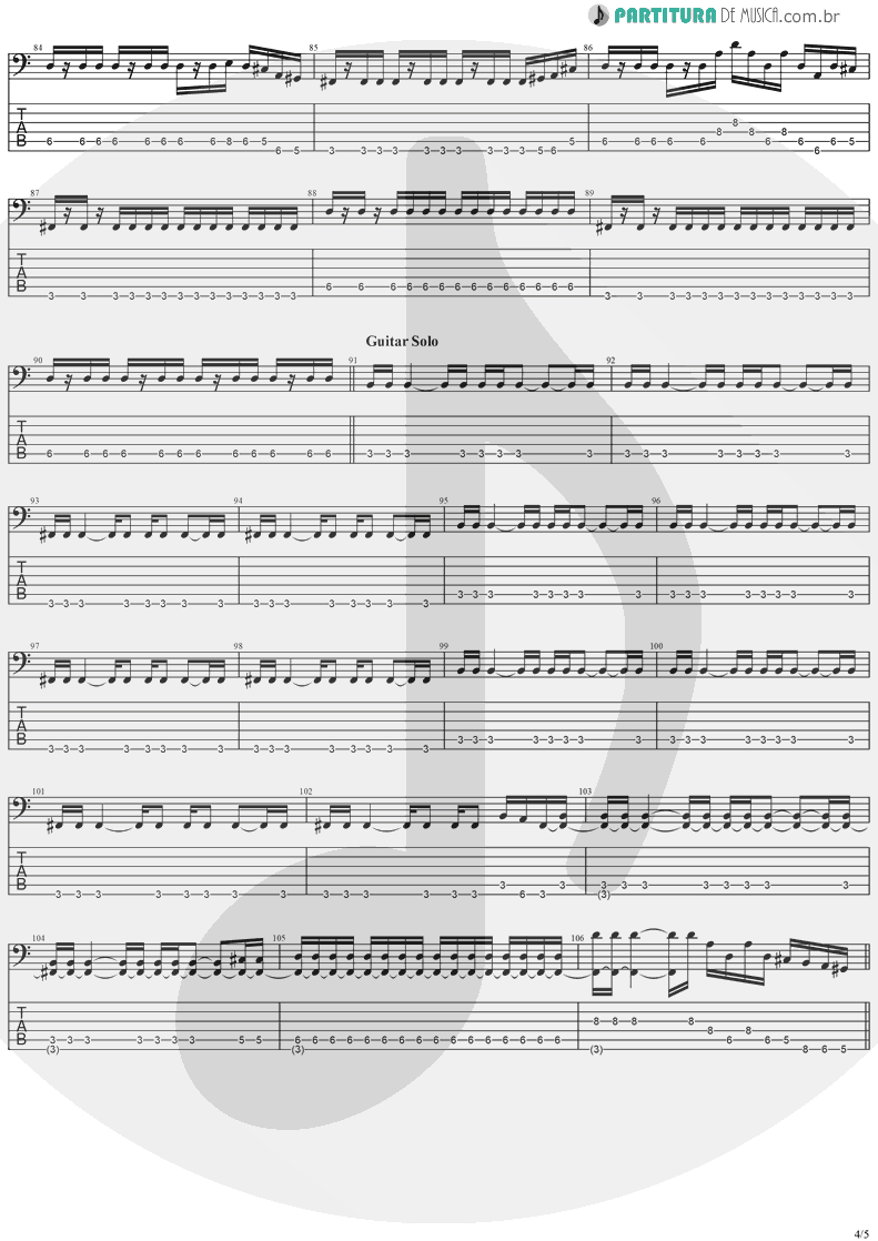 Tablatura + Partitura de musica de Baixo Elétrico - Dreamweaver | Stratovarius | Elements, Pt. 2 1998 - pag 4