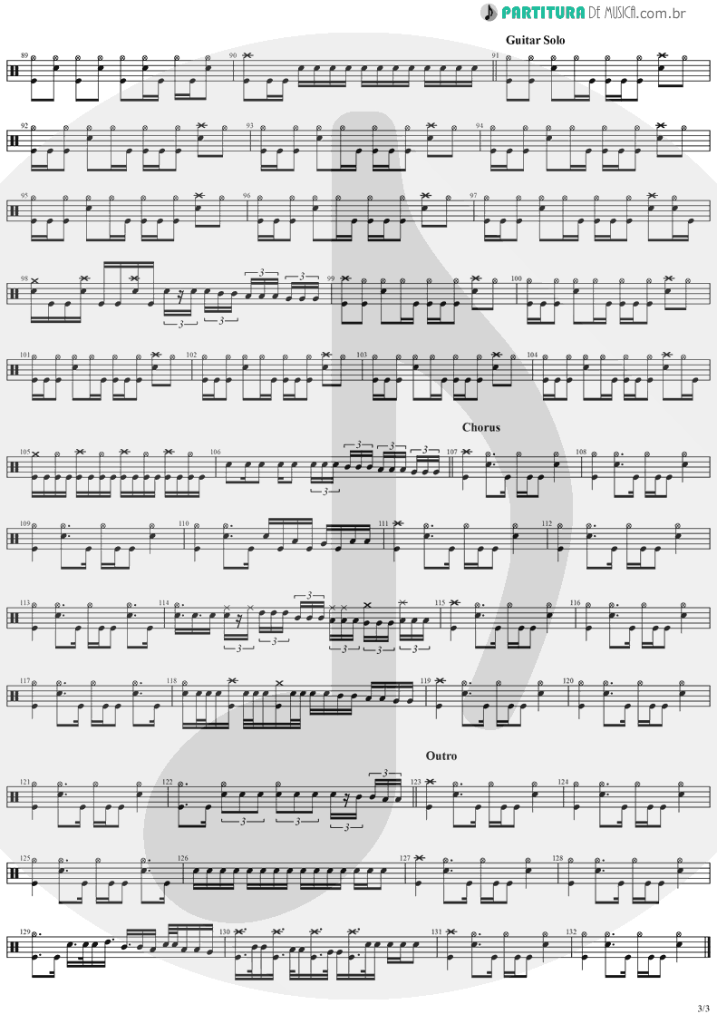 Partitura de musica de Bateria - Dreamweaver | Stratovarius | Elements, Pt. 2 1998 - pag 3