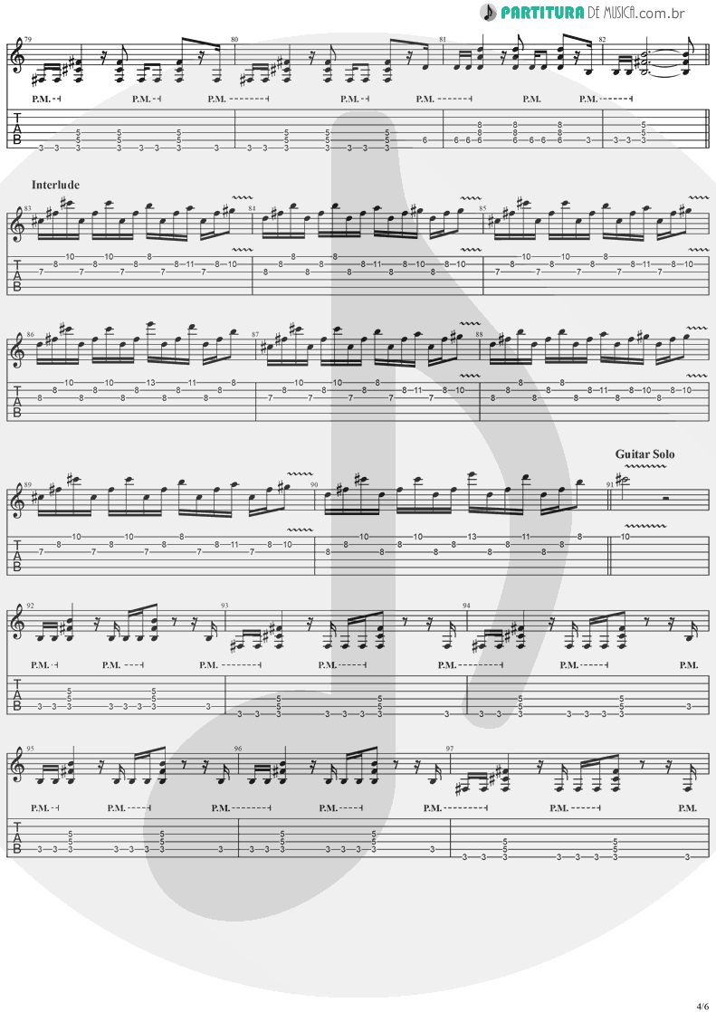 Tablatura + Partitura de musica de Guitarra Elétrica - Dreamweaver | Stratovarius | Elements, Pt. 2 1998 - pag 4