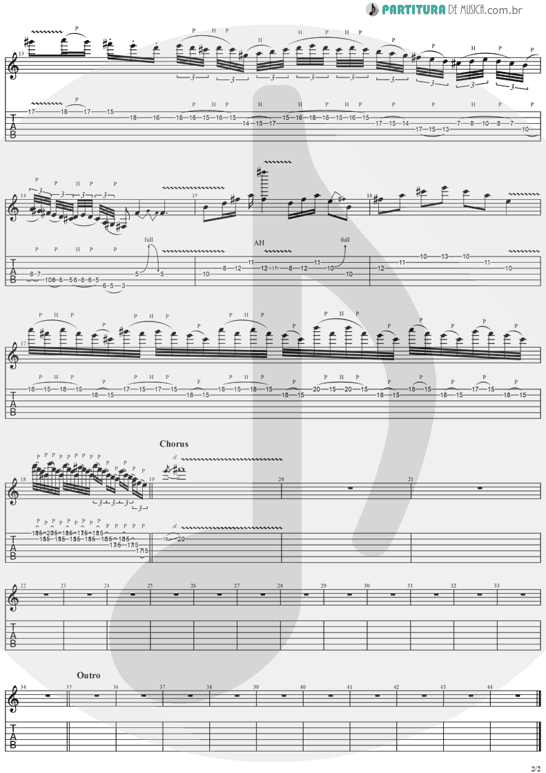 Tablatura + Partitura de musica de Guitarra Elétrica - Dreamweaver | Stratovarius | Elements, Pt. 2 1998 - pag 2