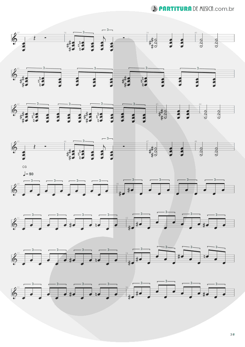 Partitura de musica de Guitarra Elétrica - Toxicity | System Of A Down | Toxicity 2001 - pag 3