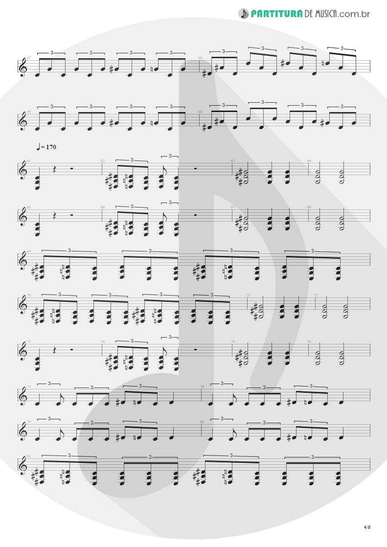 Partitura de musica de Guitarra Elétrica - Toxicity | System Of A Down | Toxicity 2001 - pag 4