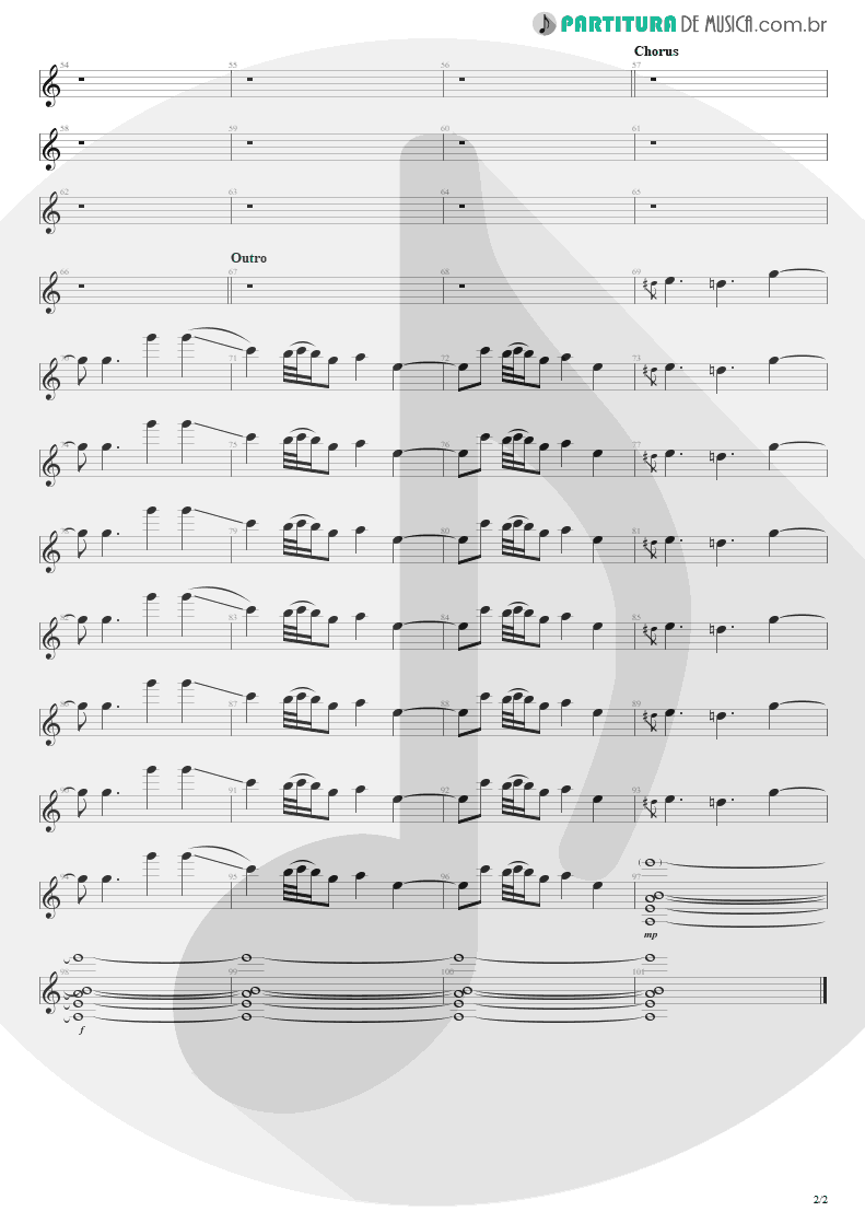 Partitura de musica de Guitarra Elétrica - Head Over Heels | Tears for Fears | Songs from the Big Chair 1985 - pag 2