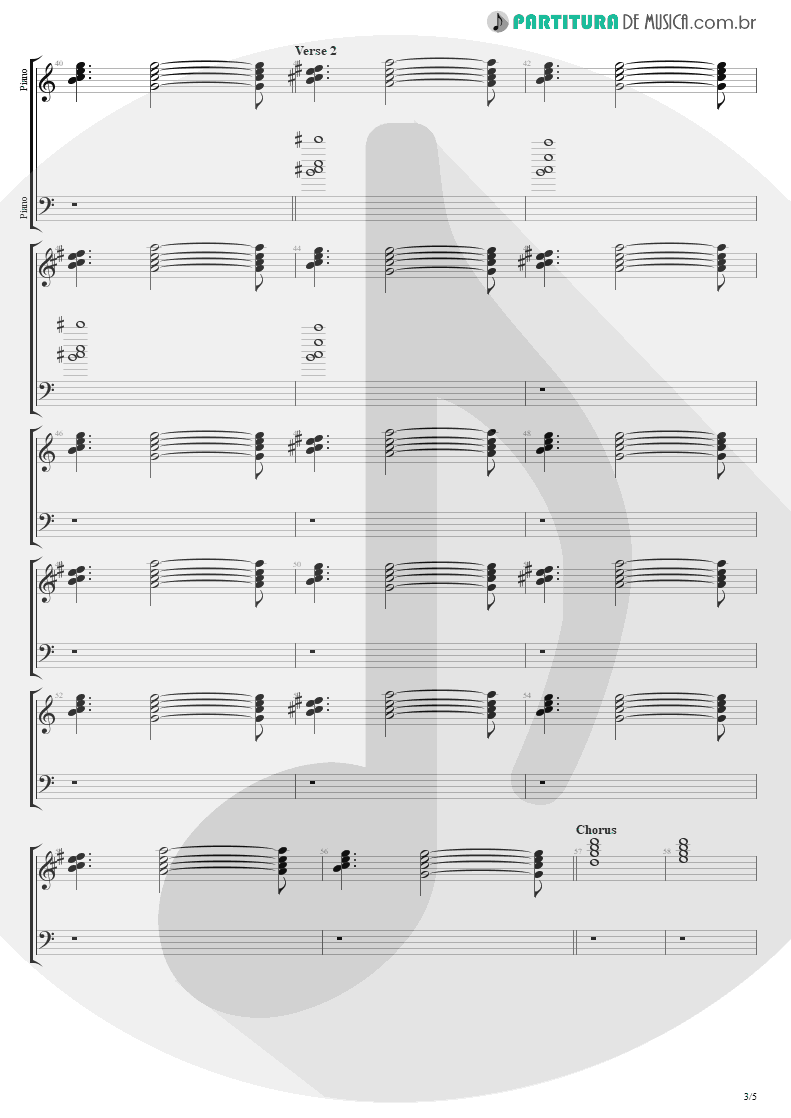 Partitura de musica de Piano - Head Over Heels | Tears for Fears | Songs from the Big Chair 1985 - pag 3