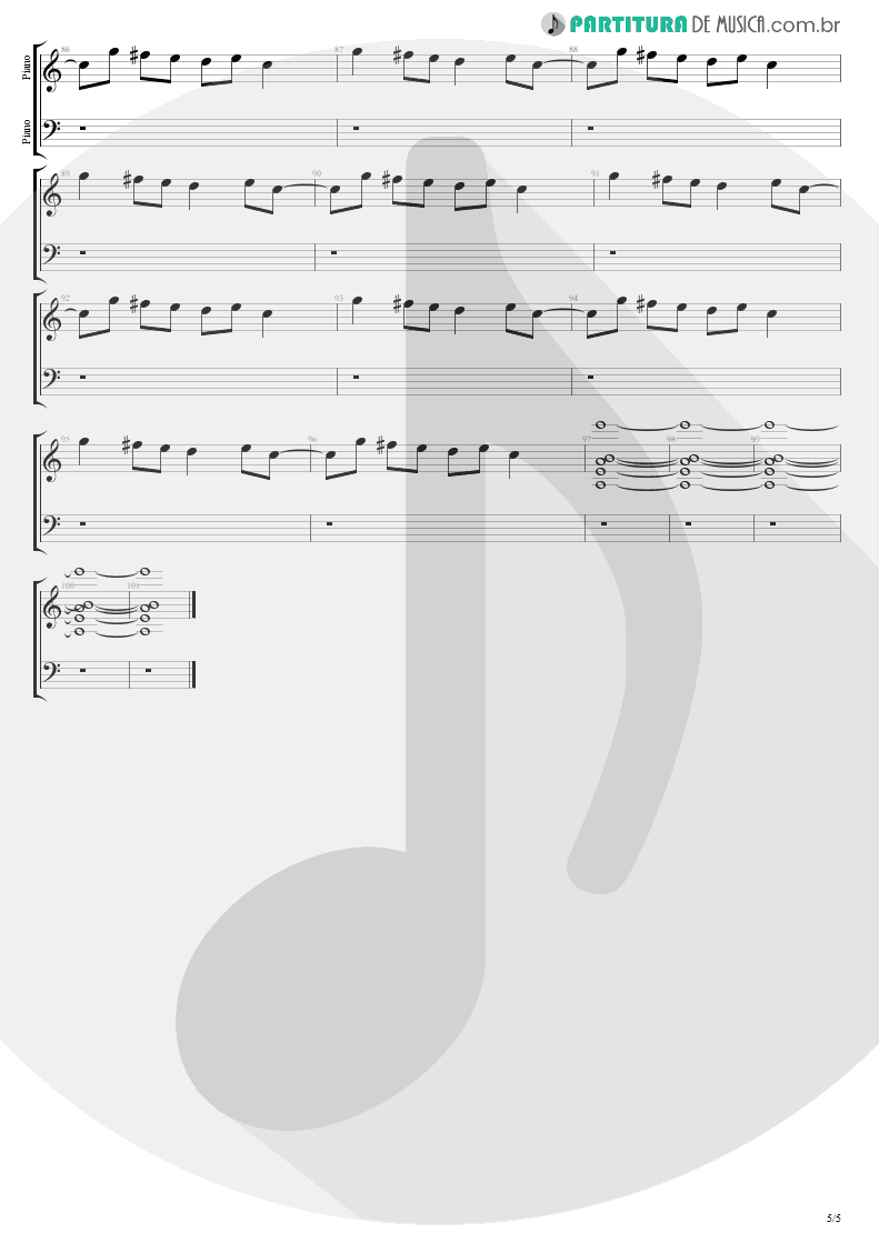 Partitura de musica de Piano - Head Over Heels | Tears for Fears | Songs from the Big Chair 1985 - pag 5