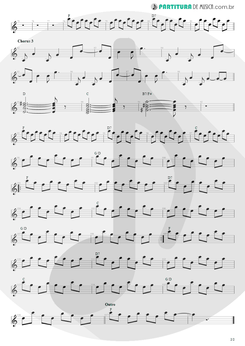 Partitura de musica de Guitarra Elétrica - Pale Shelter | Tears for Fears | Tears Roll Down - Greatest Hits 82-92 1992 - pag 2