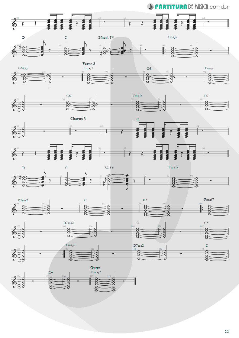 Partitura de musica de Violão - Pale Shelter | Tears for Fears | Tears Roll Down - Greatest Hits 82-92 1992 - pag 2