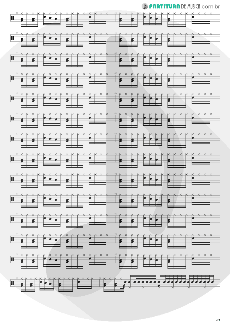 Partitura de musica de Bateria - Shout | Tears for Fears | Tears Roll Down - Greatest Hits 82-92 1992 - pag 3