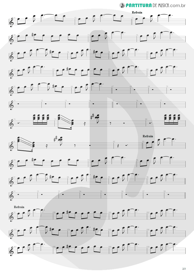 Partitura de musica de Guitarra Elétrica - Shout | Tears for Fears | Tears Roll Down - Greatest Hits 82-92 1992 - pag 2