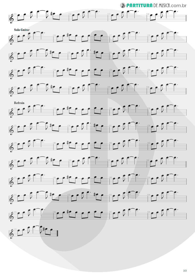 Partitura de musica de Guitarra Elétrica - Shout | Tears for Fears | Tears Roll Down - Greatest Hits 82-92 1992 - pag 3