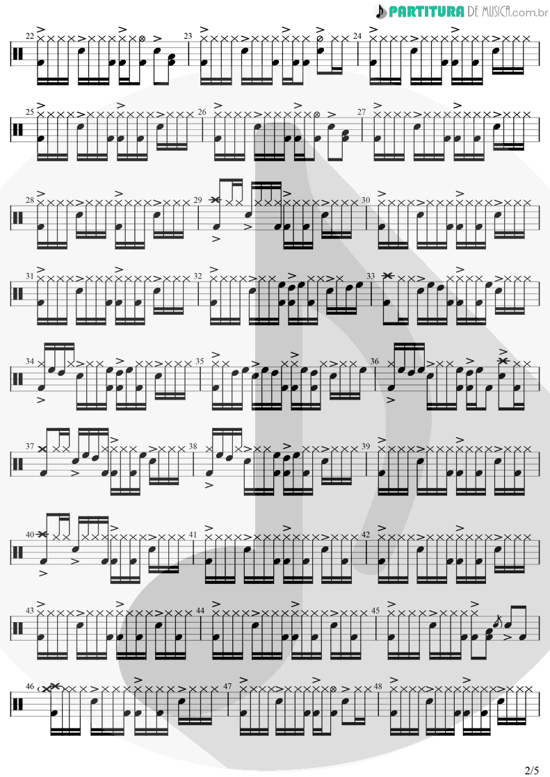 Partitura de musica de Bateria - Break It Down Again | Tears for Fears | Elemental 1993 - pag 2