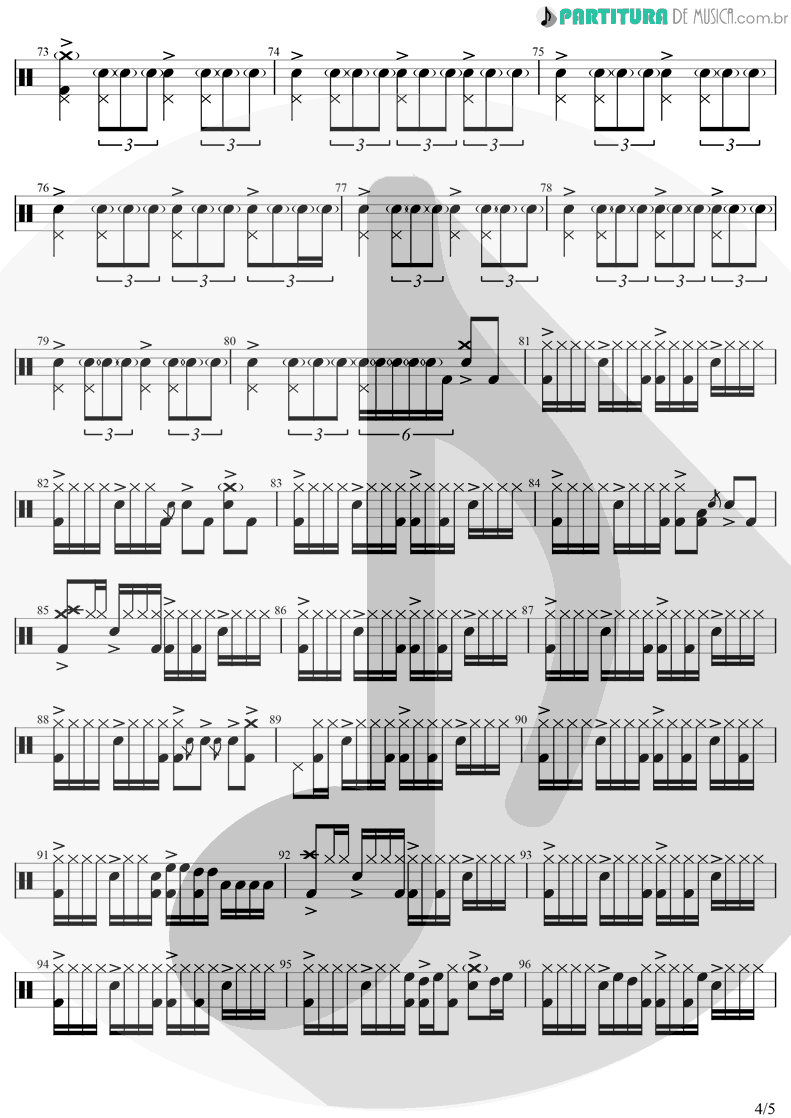 Partitura de musica de Bateria - Break It Down Again | Tears for Fears | Elemental 1993 - pag 4