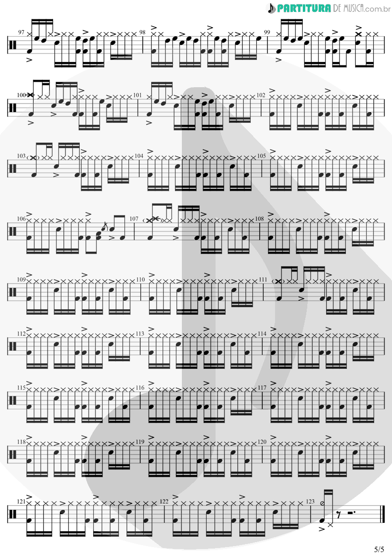 Partitura de musica de Bateria - Break It Down Again | Tears for Fears | Elemental 1993 - pag 5