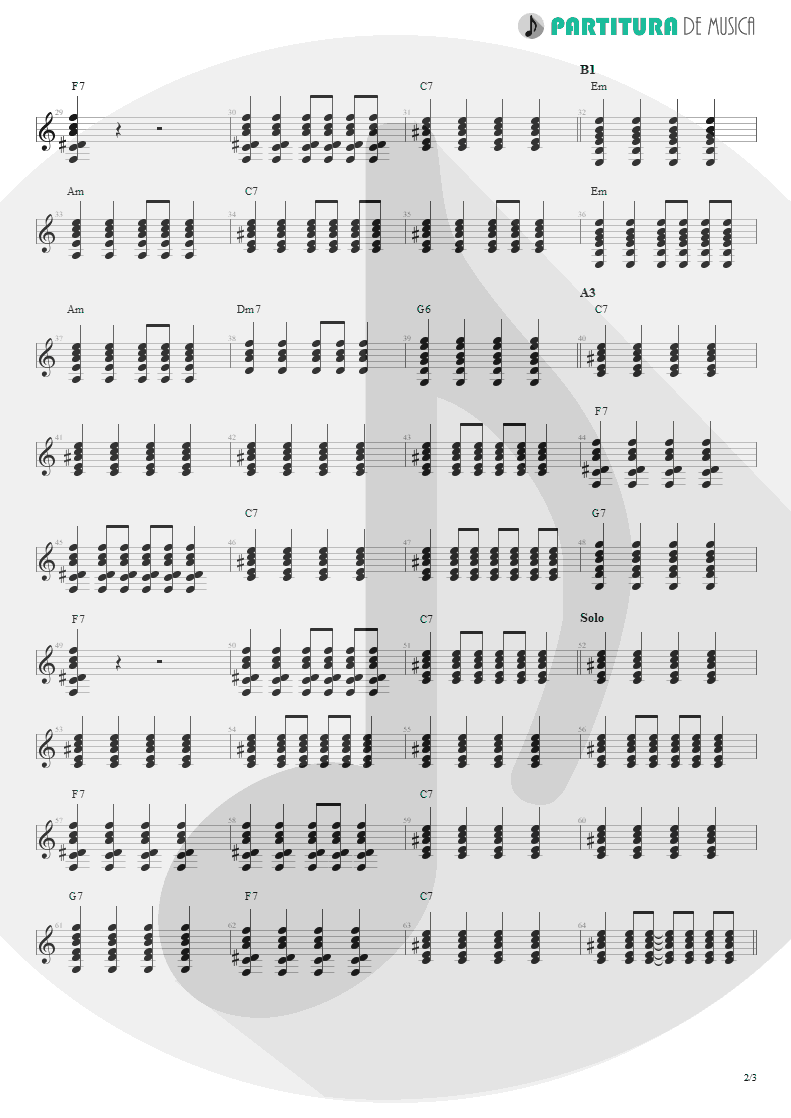 Partitura de musica de Guitarra Elétrica - Can´t Buy Me Love | The Beatles | A Hard Day's Night 1964 - pag 2