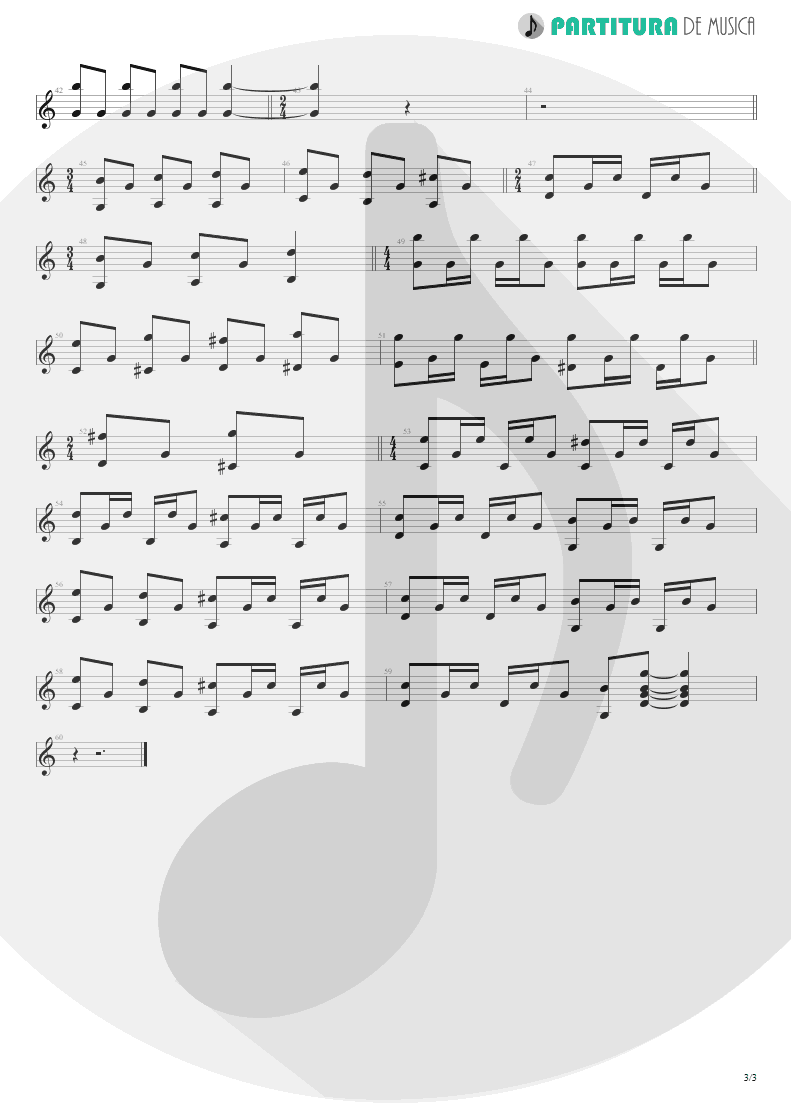 Partitura de musica de Guitarra Elétrica - Blackbird | The Beatles | The Beatles 1968 - pag 3