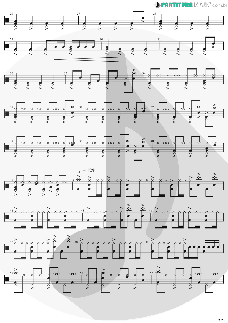 Partitura de musica de Bateria - Dreams | The Cranberries | Everybody Else Is Doing It, So Why Can't We? 1993 - pag 2