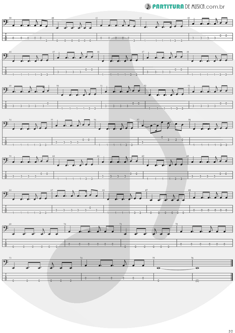 Tablatura + Partitura de musica de Baixo Elétrico - Sunday | The Cranberries | Everybody Else Is Doing It, So Why Can't We? 1993 - pag 2