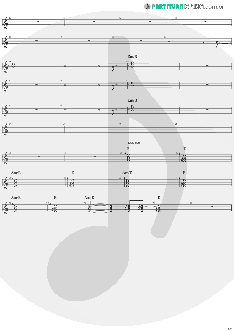 Partitura de musica de Guitarra Elétrica - Sunday | The Cranberries | Everybody Else Is Doing It, So Why Can't We? 1993 - pag 2