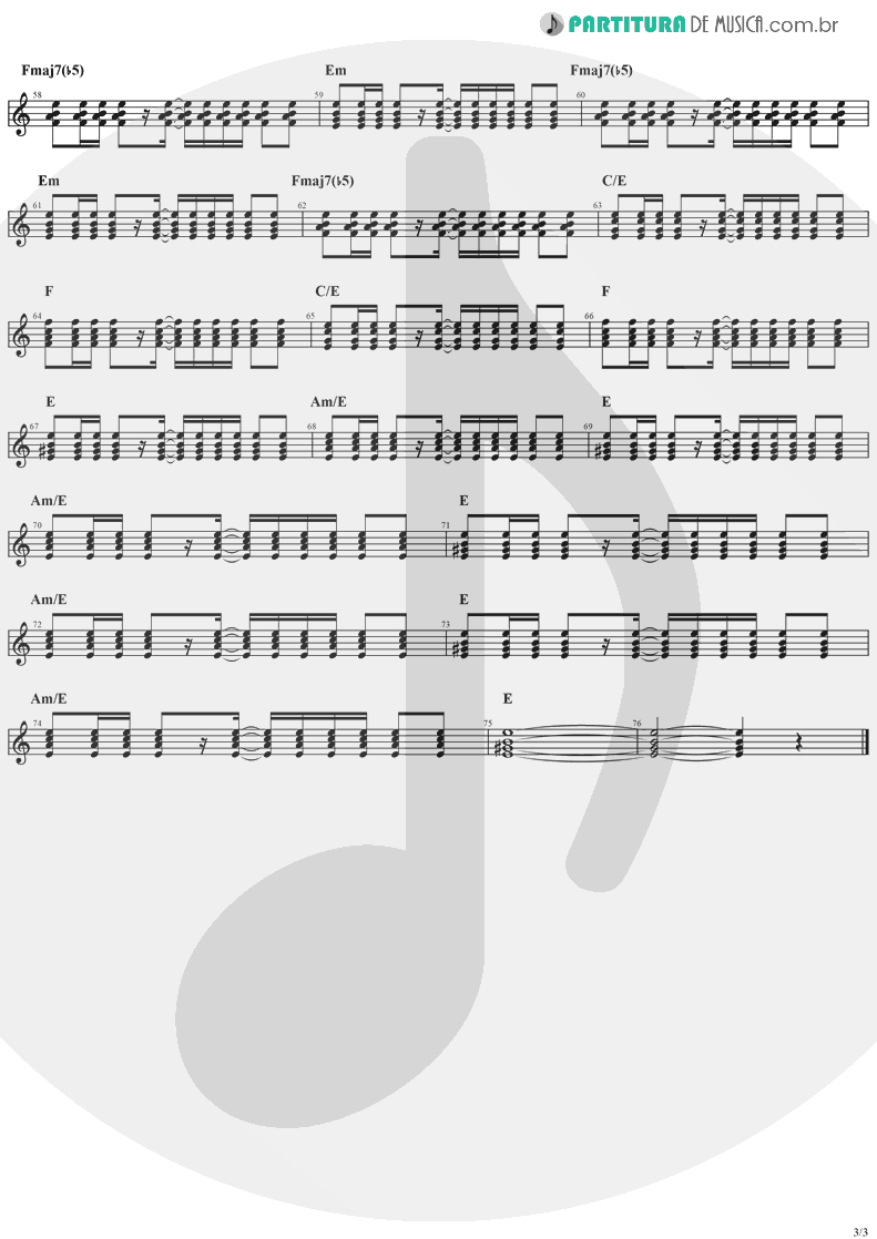 Partitura de musica de Guitarra Elétrica - Sunday | The Cranberries | Everybody Else Is Doing It, So Why Can't We? 1993 - pag 3