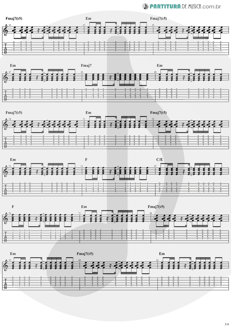 Tablatura + Partitura de musica de Guitarra Elétrica - Sunday | The Cranberries | Everybody Else Is Doing It, So Why Can't We? 1993 - pag 3