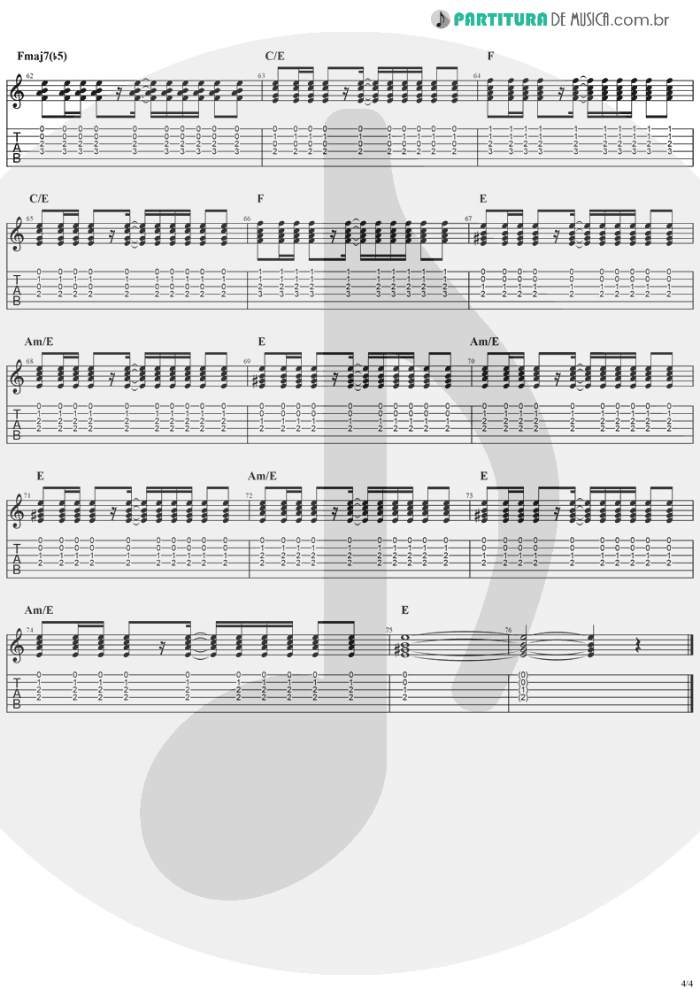 Tablatura + Partitura de musica de Guitarra Elétrica - Sunday | The Cranberries | Everybody Else Is Doing It, So Why Can't We? 1993 - pag 4
