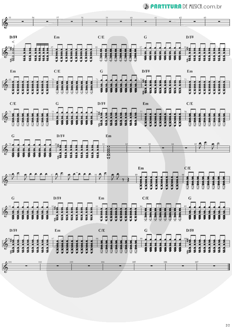 Partitura de musica de Guitarra Elétrica - Zombie | The Cranberries | No Need to Argue 1994 - pag 2