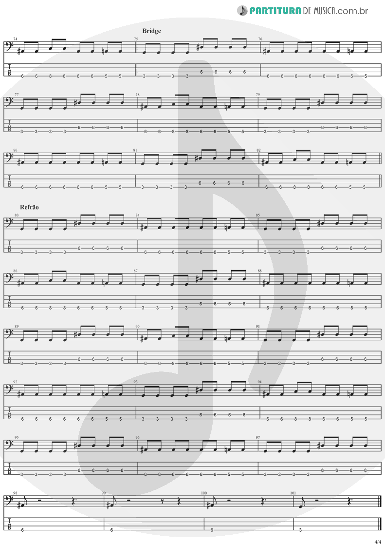 Tablatura + Partitura de musica de Baixo Elétrico - Salvation | The Cranberries | To the Faithful Departed 1996 - pag 4