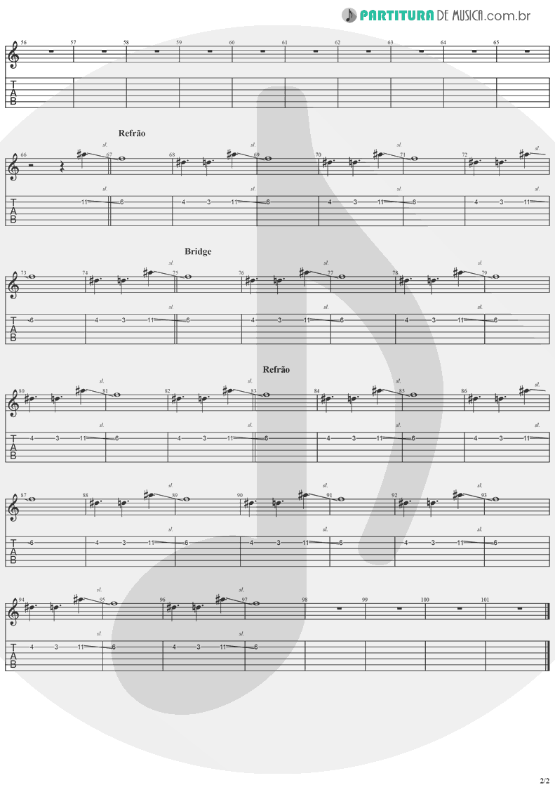 Tablatura + Partitura de musica de Guitarra Elétrica - Salvation | The Cranberries | To the Faithful Departed 1996 - pag 2