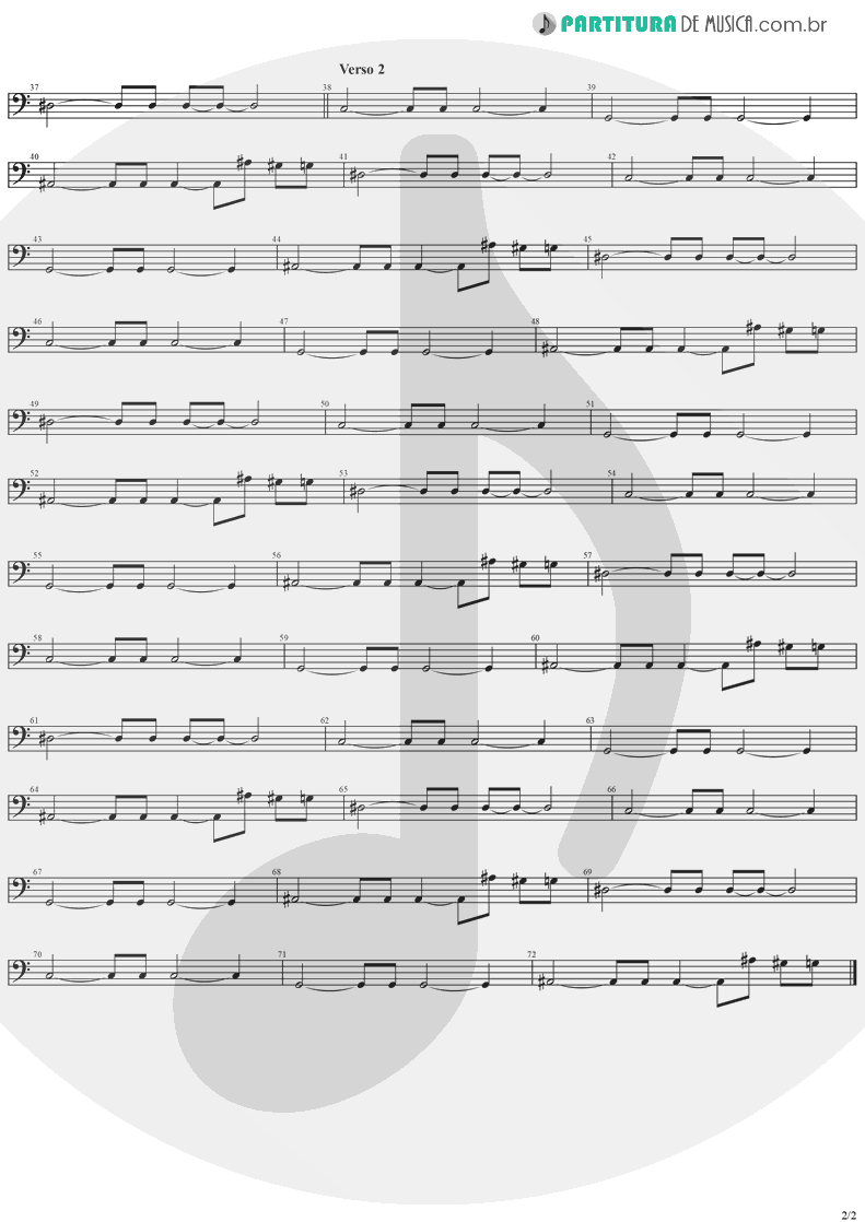 Partitura de musica de Baixo Elétrico - When You're Gone | The Cranberries | To the Faithful Departed 1996 - pag 2