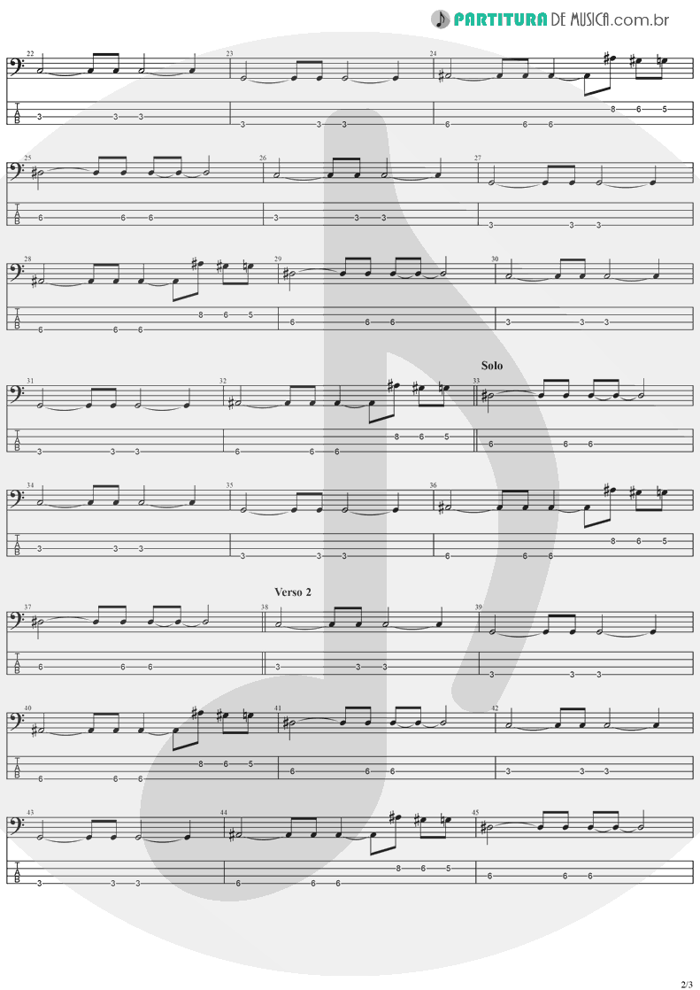 Tablatura + Partitura de musica de Baixo Elétrico - When You're Gone | The Cranberries | To the Faithful Departed 1996 - pag 2
