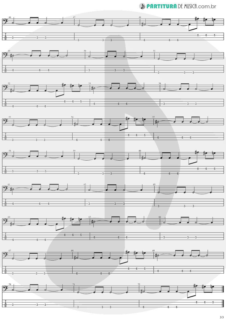 Tablatura + Partitura de musica de Baixo Elétrico - When You're Gone | The Cranberries | To the Faithful Departed 1996 - pag 3
