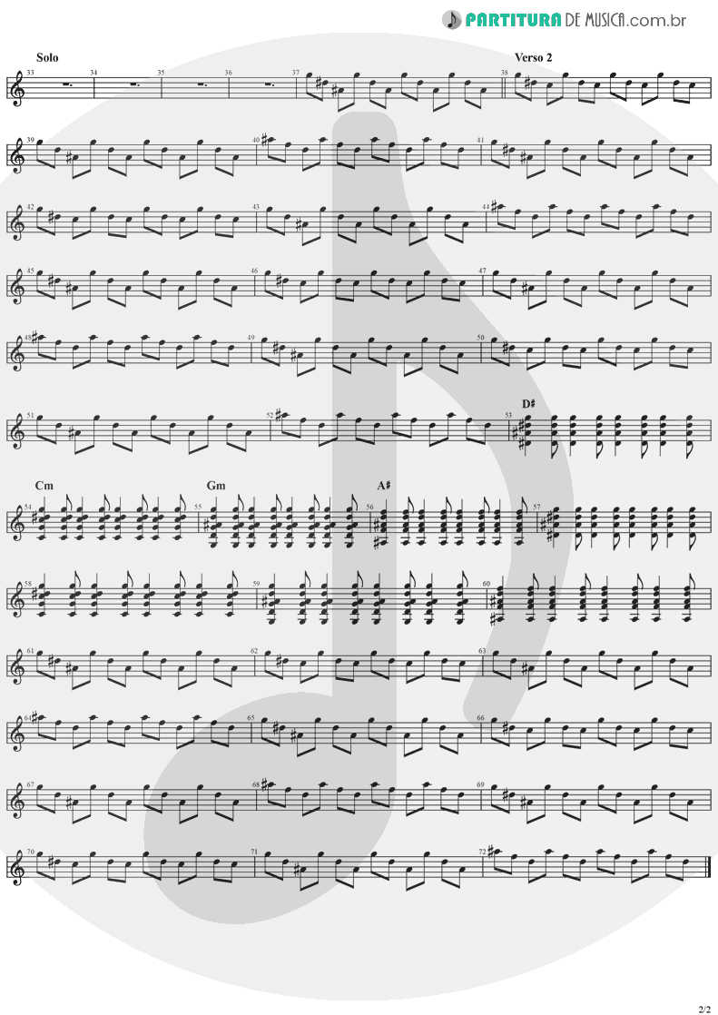 Partitura de musica de Guitarra Elétrica - When You're Gone | The Cranberries | To the Faithful Departed 1996 - pag 2