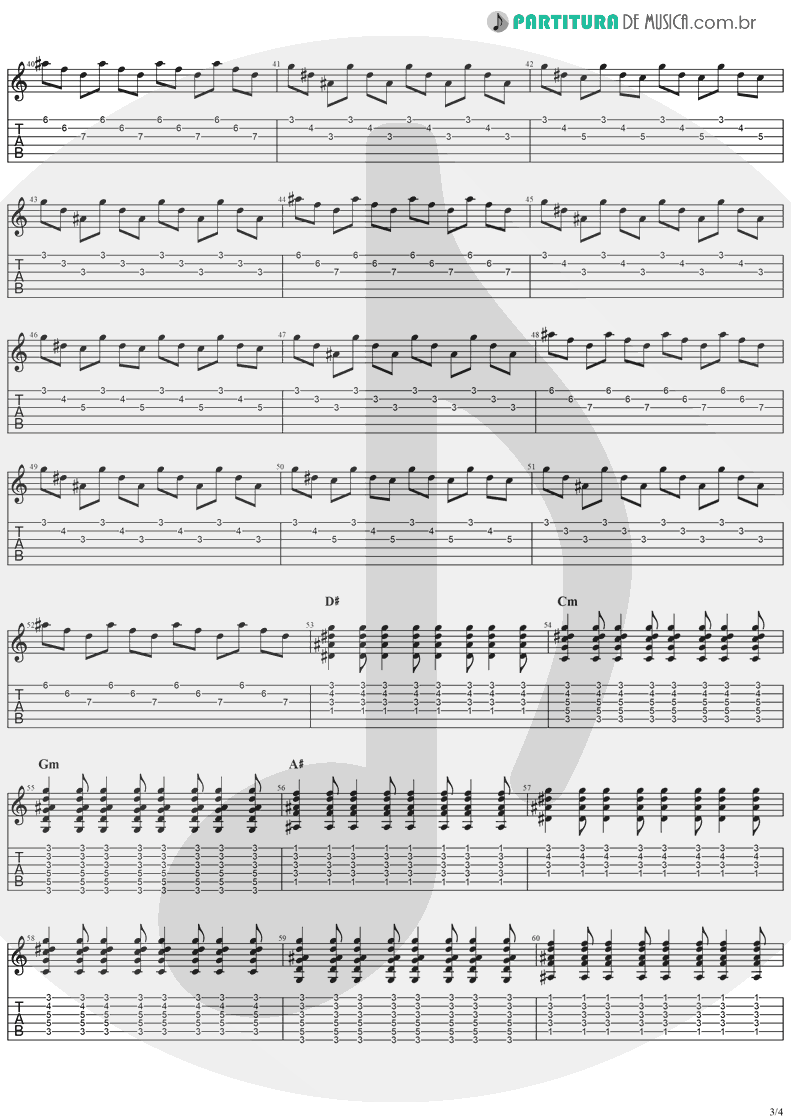 Tablatura + Partitura de musica de Guitarra Elétrica - When You're Gone | The Cranberries | To the Faithful Departed 1996 - pag 3