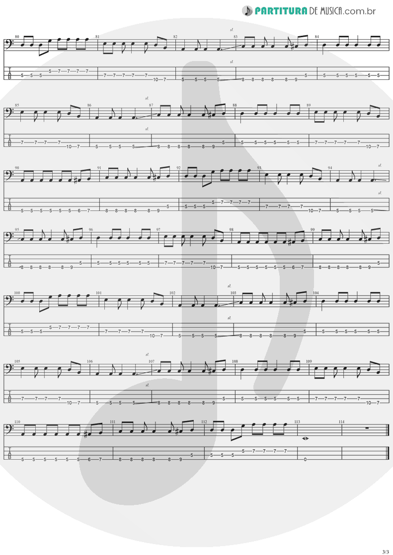 Tablatura + Partitura de musica de Baixo Elétrico - Animal Instinct | The Cranberries | Bury the Hatchet 1999 - pag 3