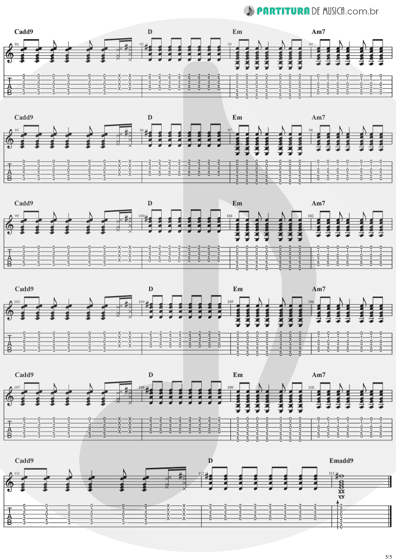 Partitura de musica - Guitarra Elétrica | Animal Instinct | The Cranberries | Bury the Hatchet 1999