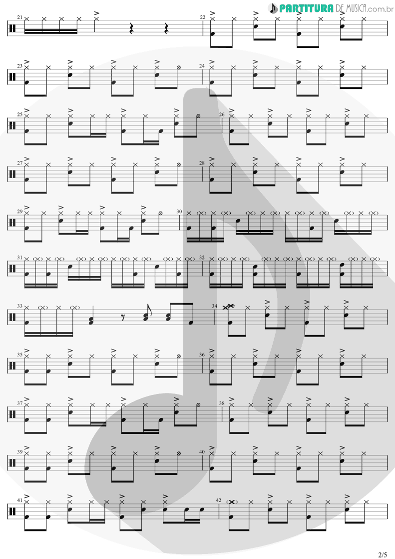 Partitura de musica de Bateria - Level Of Concern | Twenty One Pilots | Level Of Concern 2020 - pag 2