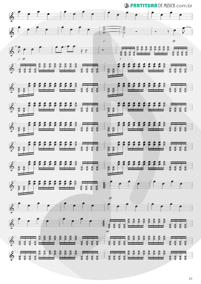 Partitura de musica de Guitarra Elétrica - New Years Day | U2 | War 1983 - pag 2